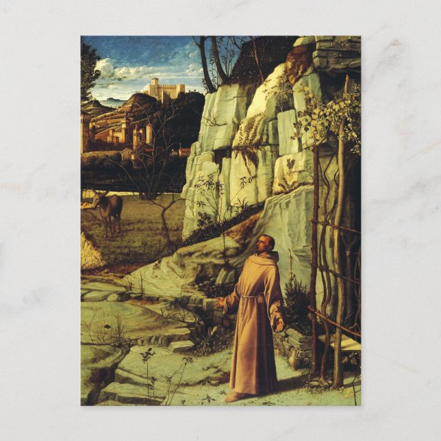 Carte Postale Saint François dans le désert par Giovanni Bellini (Devant)