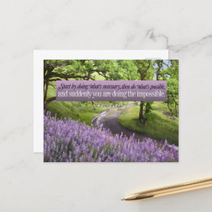 Carte Postale Saint François d'Assise Citation Inspirante Possib