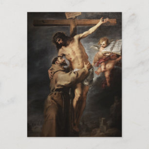 Carte Postale Saint François d'Assise embrassant le Christ par M