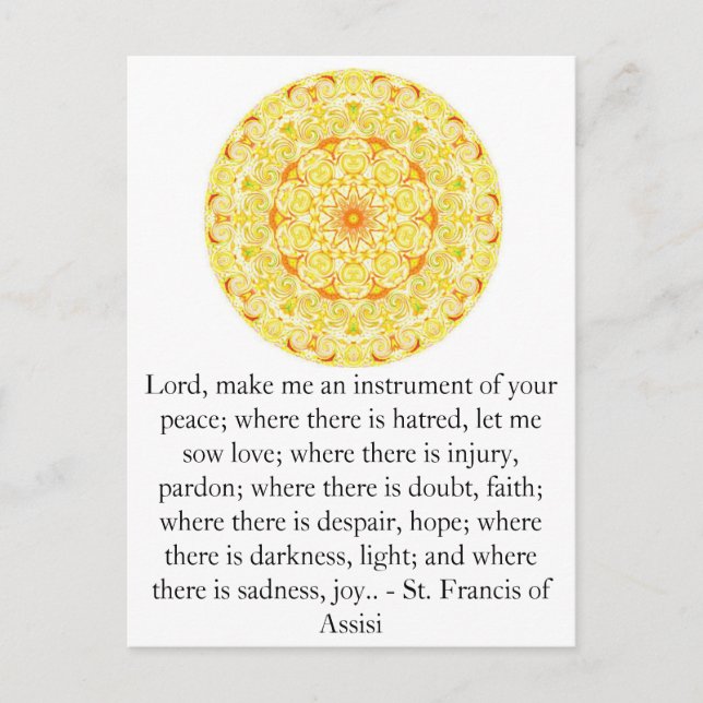 Carte Postale Saint François d'Assise sur la FOI (Devant)