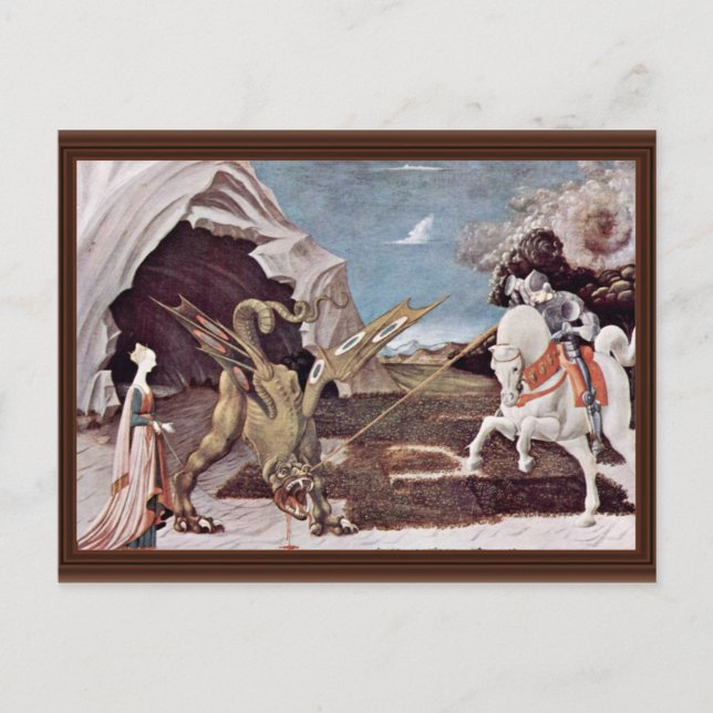 Carte Postale Saint George Combattant Le Dragon Par Uccello Paol (Devant)