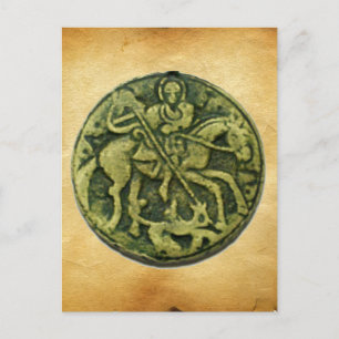 CARTE POSTALE SAINT GEORGE ET DRAGON MEDALLION