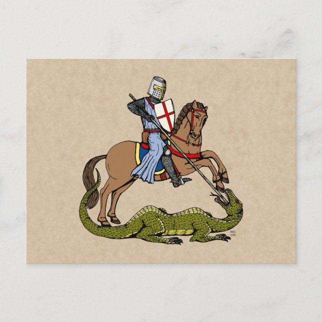 Carte Postale Saint George et le Dragon du XIIIe siècle (Devant)