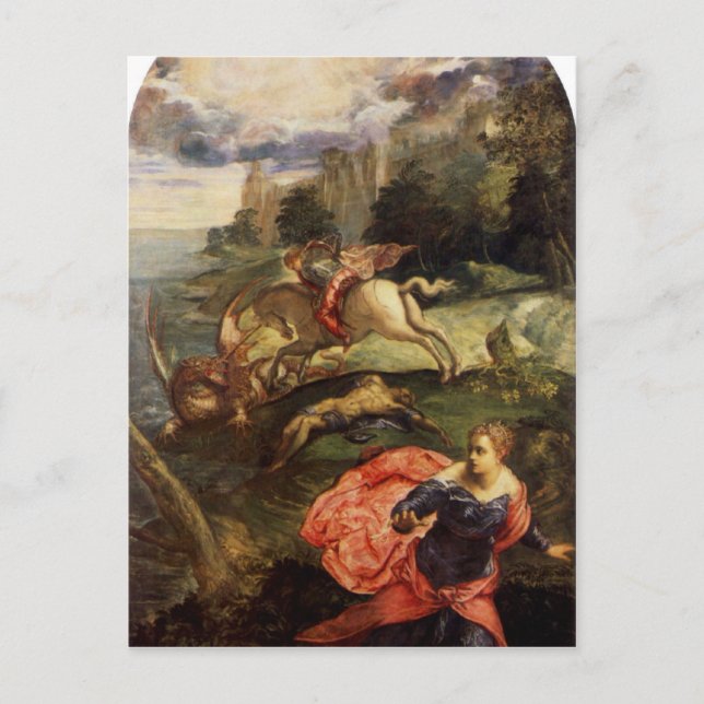 Carte Postale Saint George et le Dragon par Tintoretto (Devant)