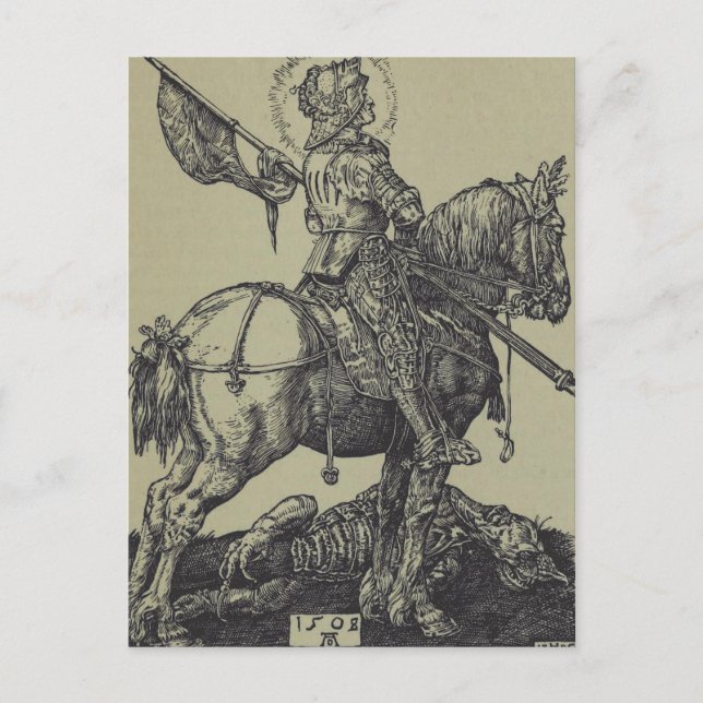 Carte Postale Saint George Slay le dragon (Devant)