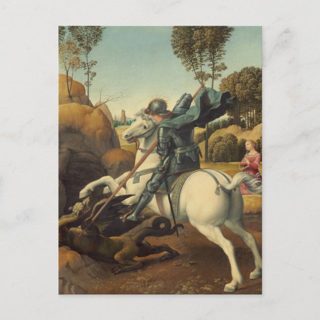 Carte postale Saint-Georges et le Dragon de Raphaë (Devant)