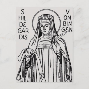 Carte Postale Saint Hildegard de Bingen Abbess bénédictine