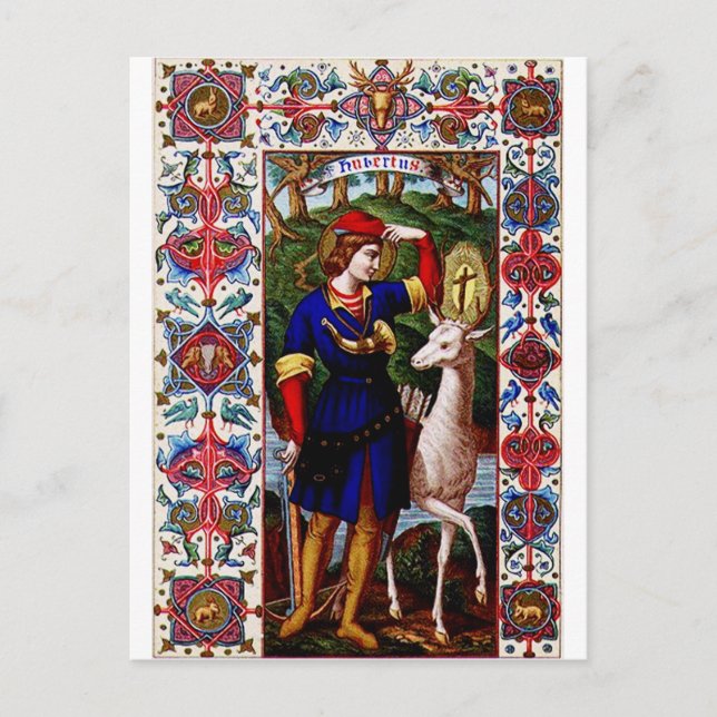 Carte Postale Saint Hubert de Liège avec le cerf (Devant)