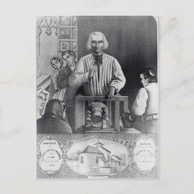 Carte Postale Saint Jean-Marie Vianney prêche, 19e siècle (Devant)