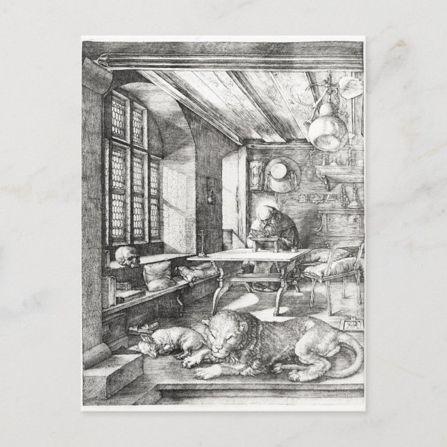 Carte Postale Saint Jérôme dans son étude, 1514 (Devant)