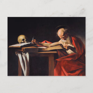 Carte Postale Saint Jérôme Écriture par Michelangelo Caravaggio