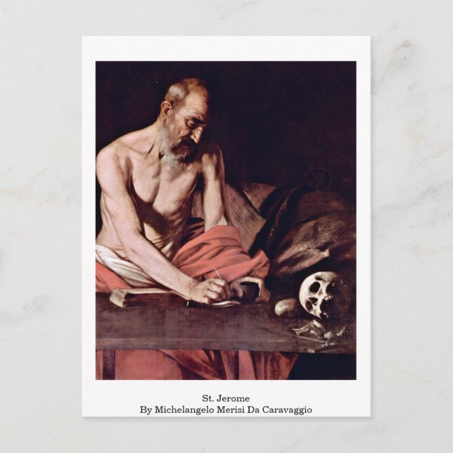 Carte Postale Saint Jérôme Par Michelangelo Merisi Da Caravaggio (Devant)