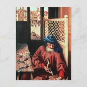 Carte Postale Saint-Joseph représenté comme charpentier médiéval