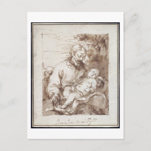 Carte Postale Saint-Joseph with the Sleeping Christ Child (pen & (Devant)