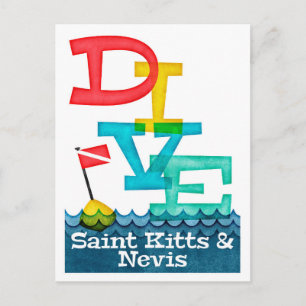 Carte Postale Saint Kitts & Nevis Plongée - Plongée colorée