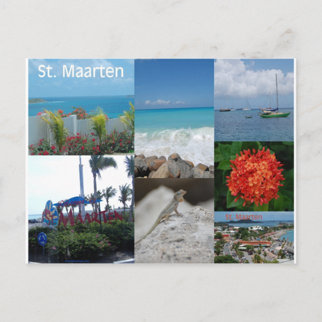 Carte Postale Saint Maarten Photo Collage by Khoncepts (Devant)