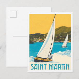 Carte Postale Saint-Martin Caraïbes Voyages Vintage