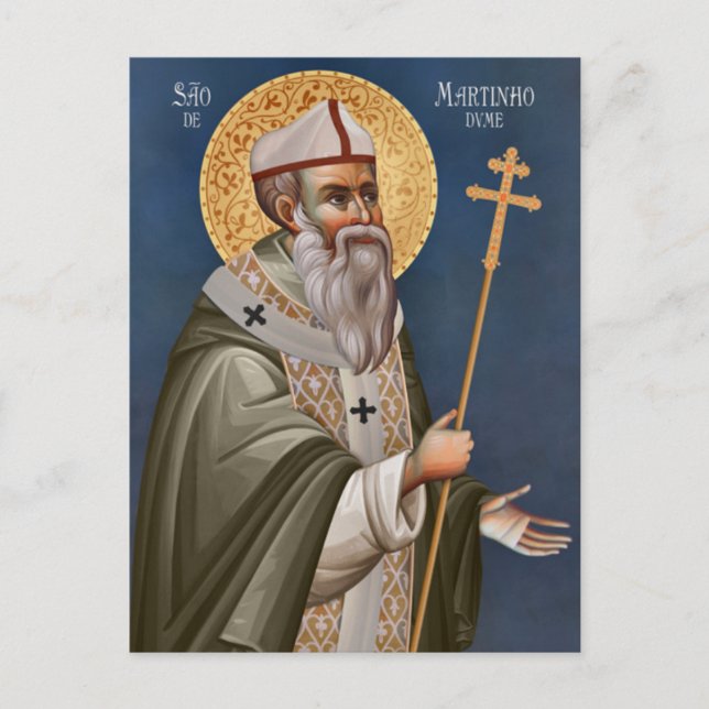 Carte Postale Saint Martin de Braga Orthodoxe Icône chrétienne (Devant)
