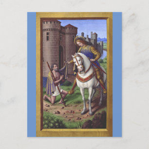Carte Postale Saint Martin de Tours coupant son manteau en deux