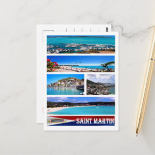 Carte Postale Saint Martin - Mosaïque -