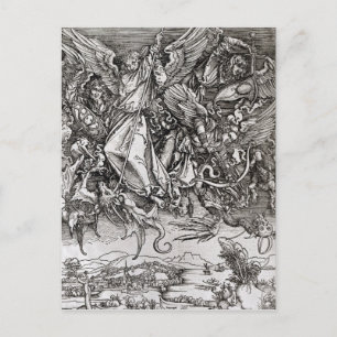 Carte Postale Saint Michel et le Dragon, d'un latin