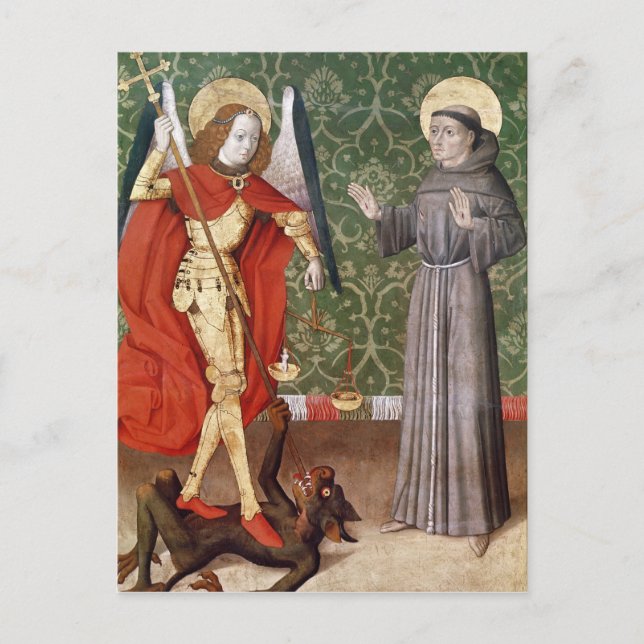 Carte Postale Saint Michel et Saint François d'Assise, vers 1480 (Devant)