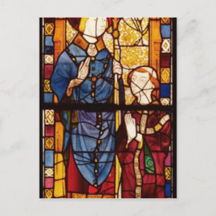 Carte Postale Saint Nicolas avec un donateur