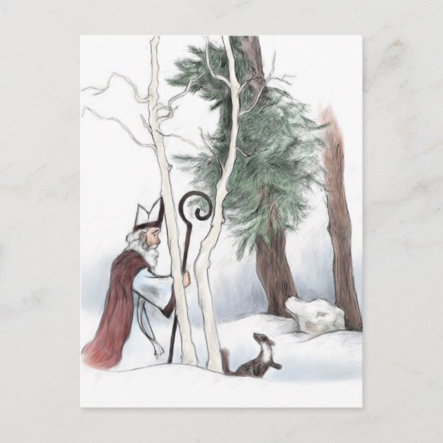 Carte Postale Saint Nicolas et la Pine Marten (Devant)