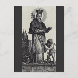 Carte Postale Saint Patrick Apôtre d'Irlande Art monochrome