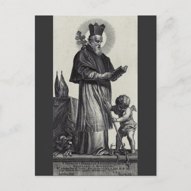Carte Postale Saint Patrick Apôtre d'Irlande  Art monochrome (Devant)
