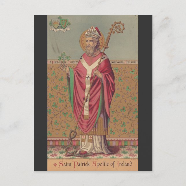 Carte Postale Saint Patrick d'Irlande Art celtique sacré (Devant)