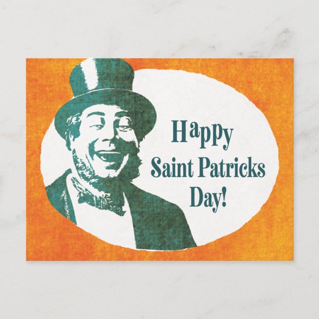 Carte Postale Saint Patrick irlandais vintage (Devant)