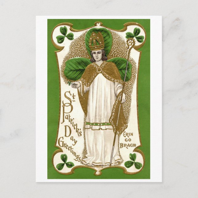 Carte Postale Saint Patrick, Shamrock (Devant)