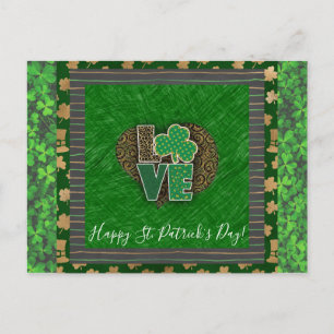Carte Postale Saint-Patrick Shamrock Amour