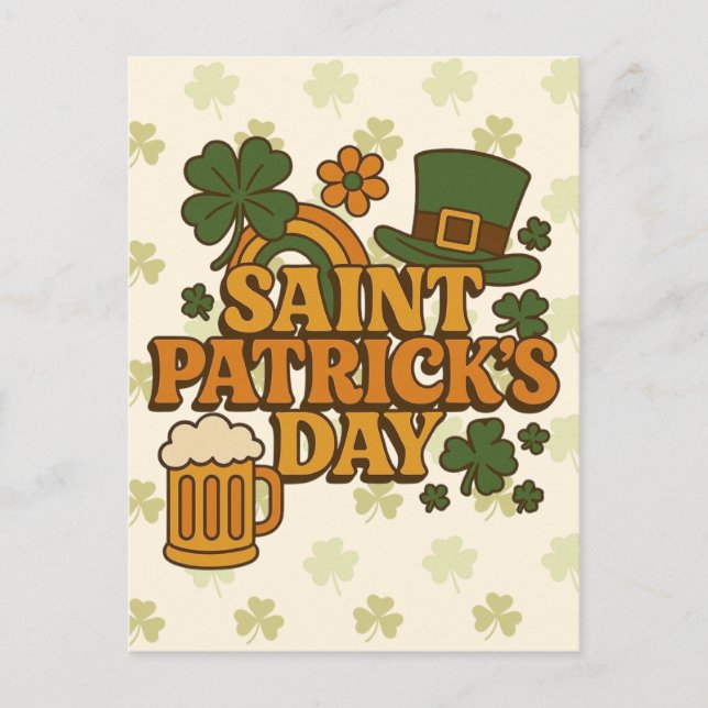 Carte Postale Saint Patrick vintage années 70 (Devant)