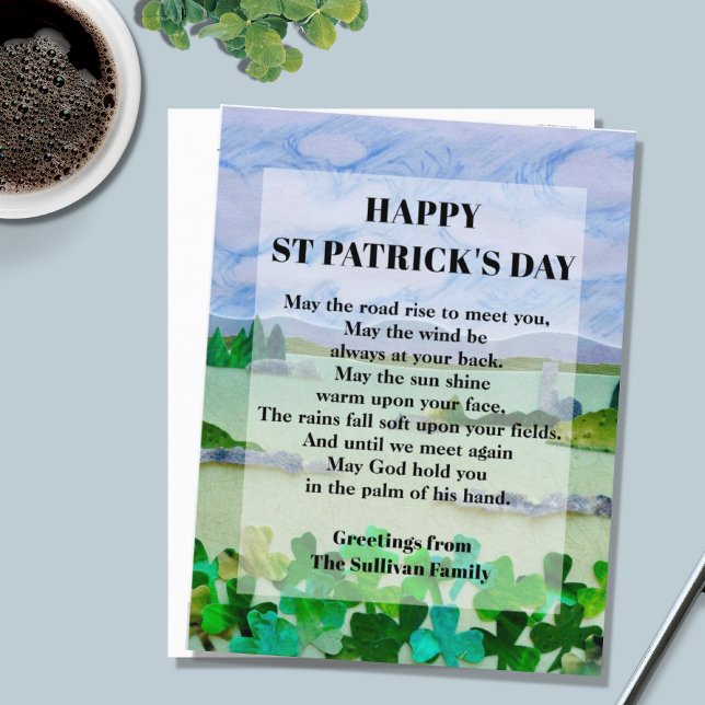 Carte Postale Saint Patrick's Day Blessing (Créateur téléchargé)