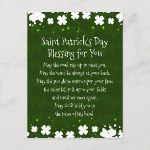 Carte Postale Saint Patrick's Day Blessing May the Road Rise Up