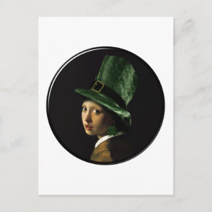 Carte Postale Saint Patrick's Day - Fille avec l'oreille Shamroc