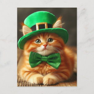 Carte Postale Saint Patricks Day Ginger Kitten