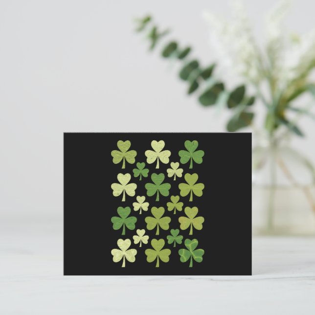 Carte Postale Saint Patrick's Day Heart Lucky Clover Shamrock (Debout devant)