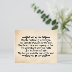 Carte Postale Saint Patrick's Day Irish Blessing May the Road