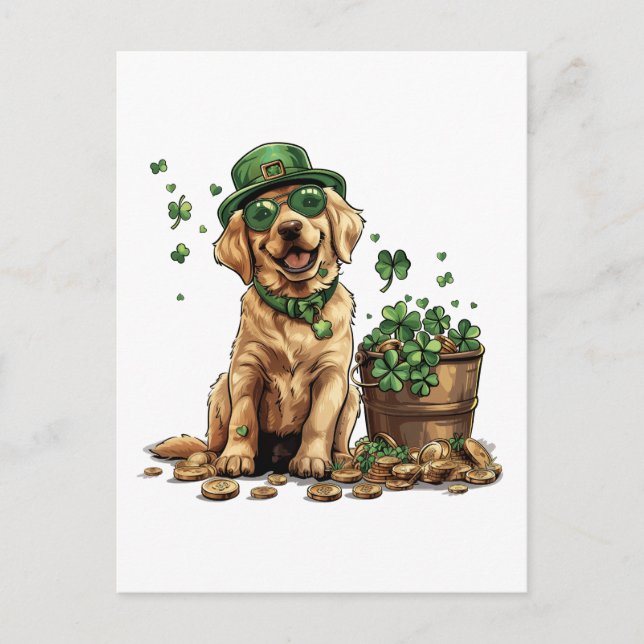 Carte Postale Saint Patrick's Day Labrador Retriever Dog (Devant)