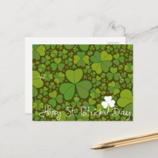 Carte Postale Saint Patrick's Day Lucky Clovers Shamrock irlanda