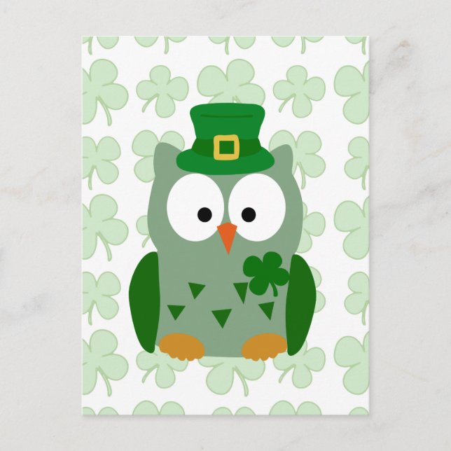 Carte Postale Saint Patrick's Day Owl (Devant)