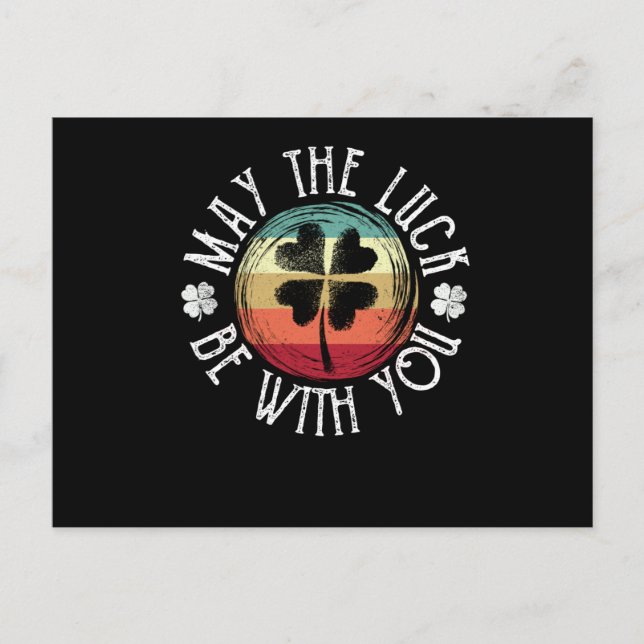 Carte Postale Saint Patrick's Day Shamrock irlandais mai bonheur (Devant)