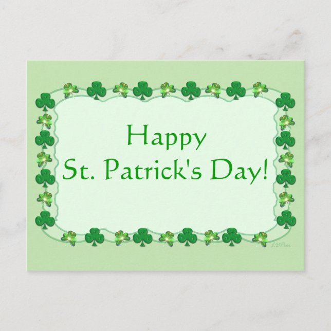 Carte Postale Saint Patrick's Day - Shamrocks magiques (Devant)