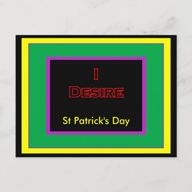 Carte Postale Saint Patrick's Day UCreate Modèle (Devant)