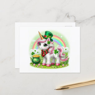Carte Postale Saint Patricks Day Unicorn