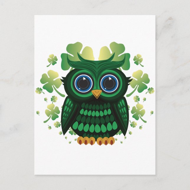 Carte Postale Saint Patrick's Owl (Devant)