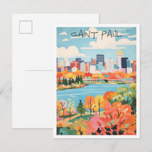 Carte Postale Saint Paul Minnesota Art de voyage vintage